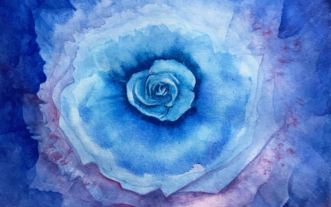 Rosa Azul  Watercolor  30x30cm  2023