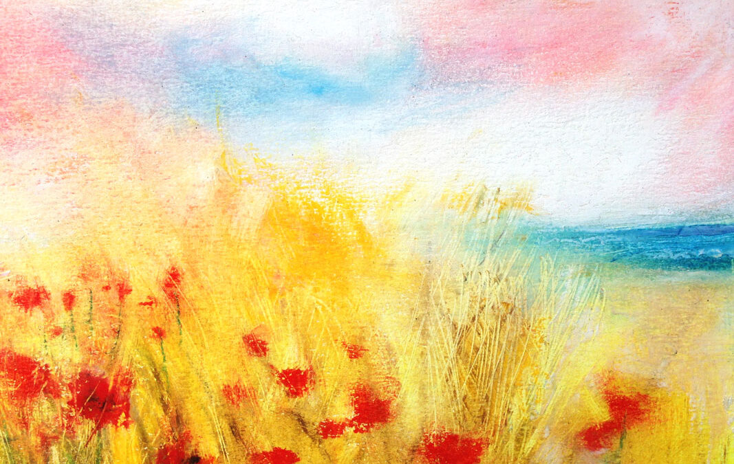 Poppies  Oil pastel 10,5×13.5cm2019