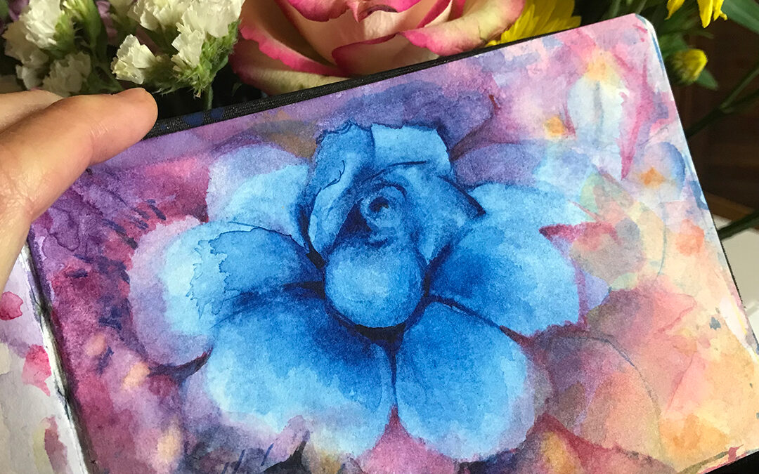 Rosa Azul  Watercolor  10,5x15cm  2023